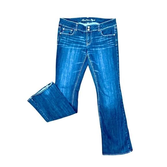 American  eagle Denim - American Eagle mid rise dark artist flare jeans size 12XLx34